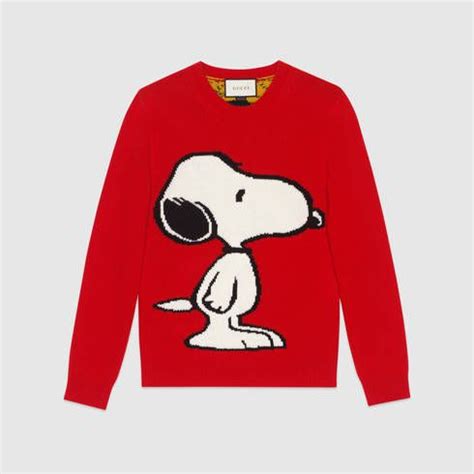 gucci snoopy sweater|Gucci Snoopy Intarsia Wool Crew.